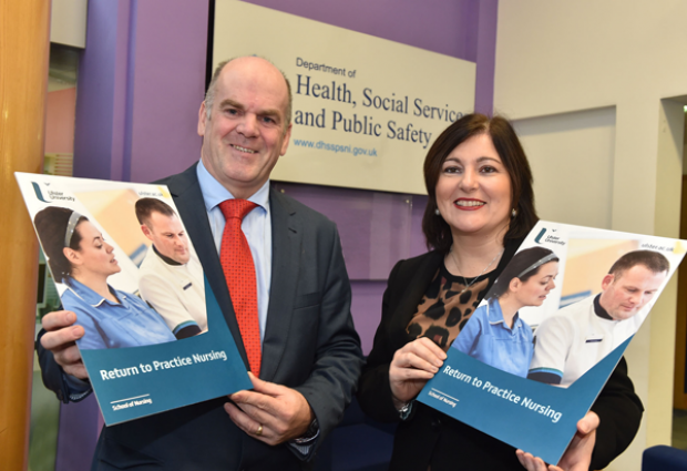 CNO Prof Charlotte McArdle and Professor Owen Barr, Head of School of Nursing, Ulster University