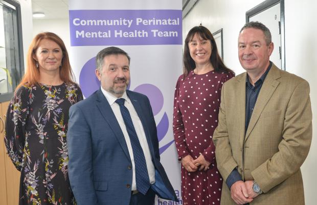 • Photo 2: Health Minister Robin Swann photographed with the newly established Community Perinatal Mental Health team in the South Eastern Health Social Care Trust.