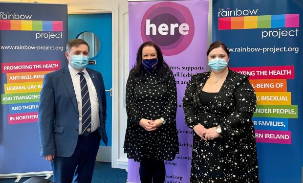 Heath Minister meeting the Rainbow Project and HEREe NI