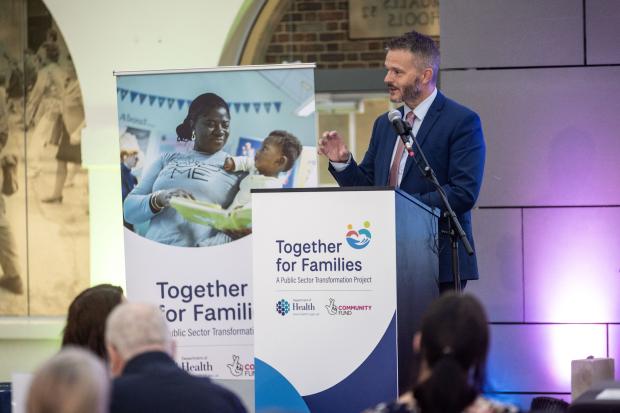 Photo of Health Minister Robbie Butler at the Together for Families launch