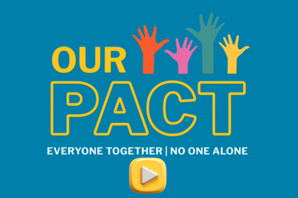 Our Pact logo on decorative background